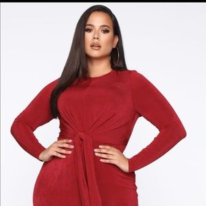 Be Honest Tie Front MIDI Dress